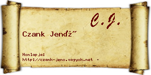 Czank Jenő névjegykártya